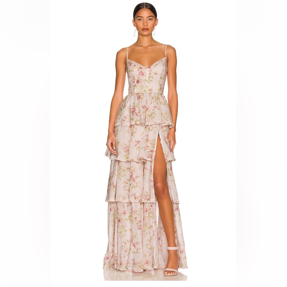 V Chapman Catarina Dress in Pink Rose Print